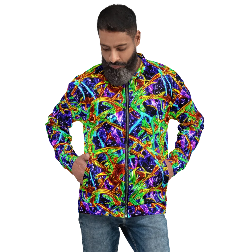 Neon Jungle Orbit on Bomber Jacket — Front