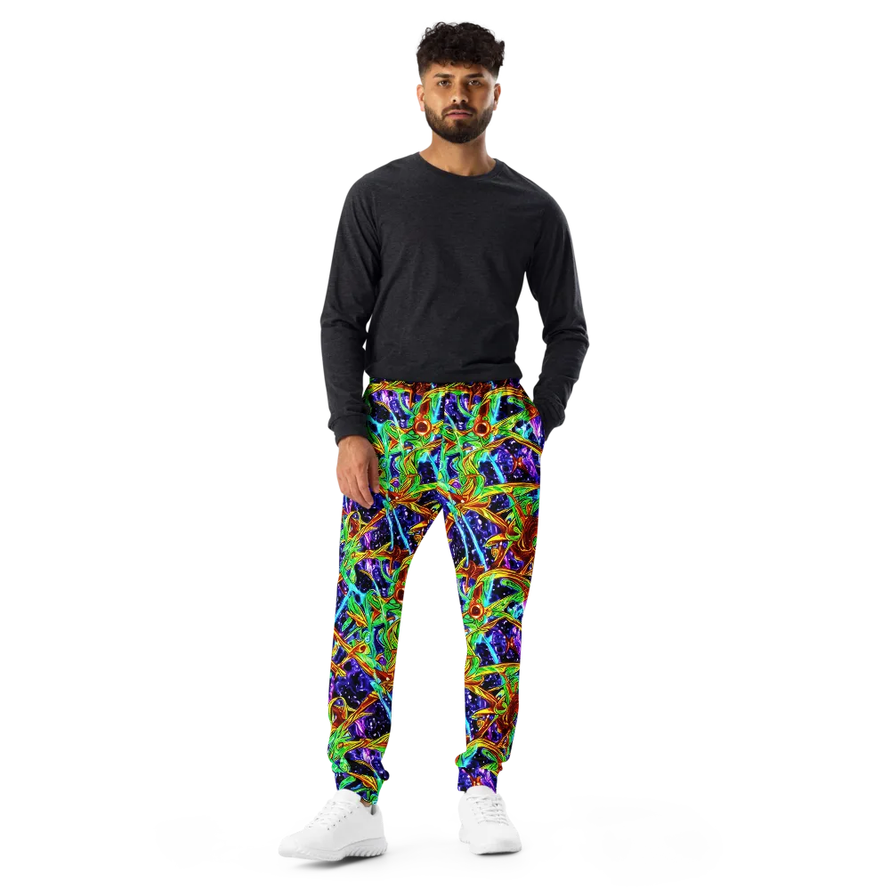 Neon Jungle Orbit on Men's Joggers — Front