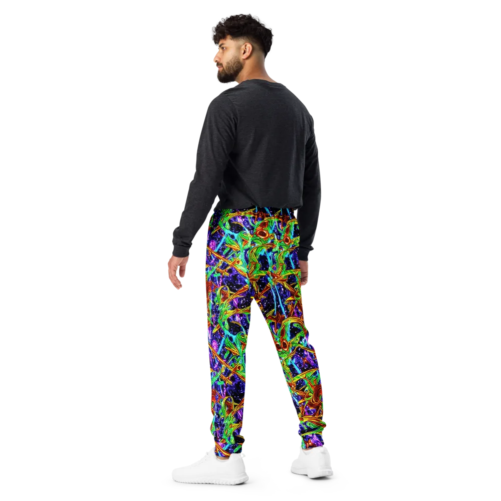 Neon Jungle Orbit on Men's Joggers — Back