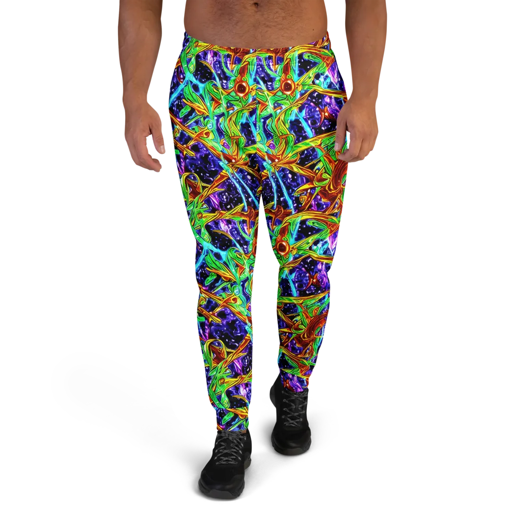 Neon Jungle Orbit on Men's Joggers — Front