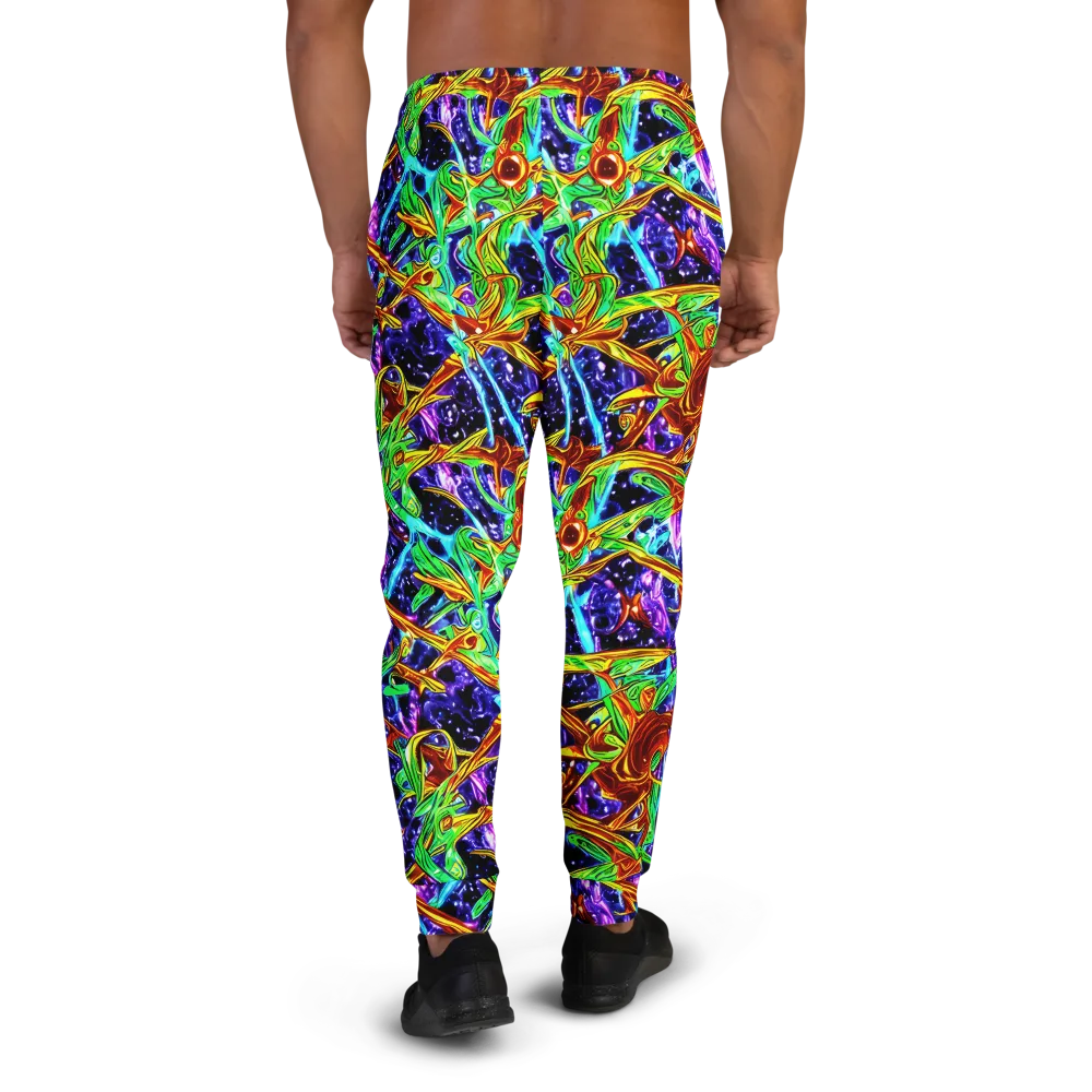 Neon Jungle Orbit on Men's Joggers — Back