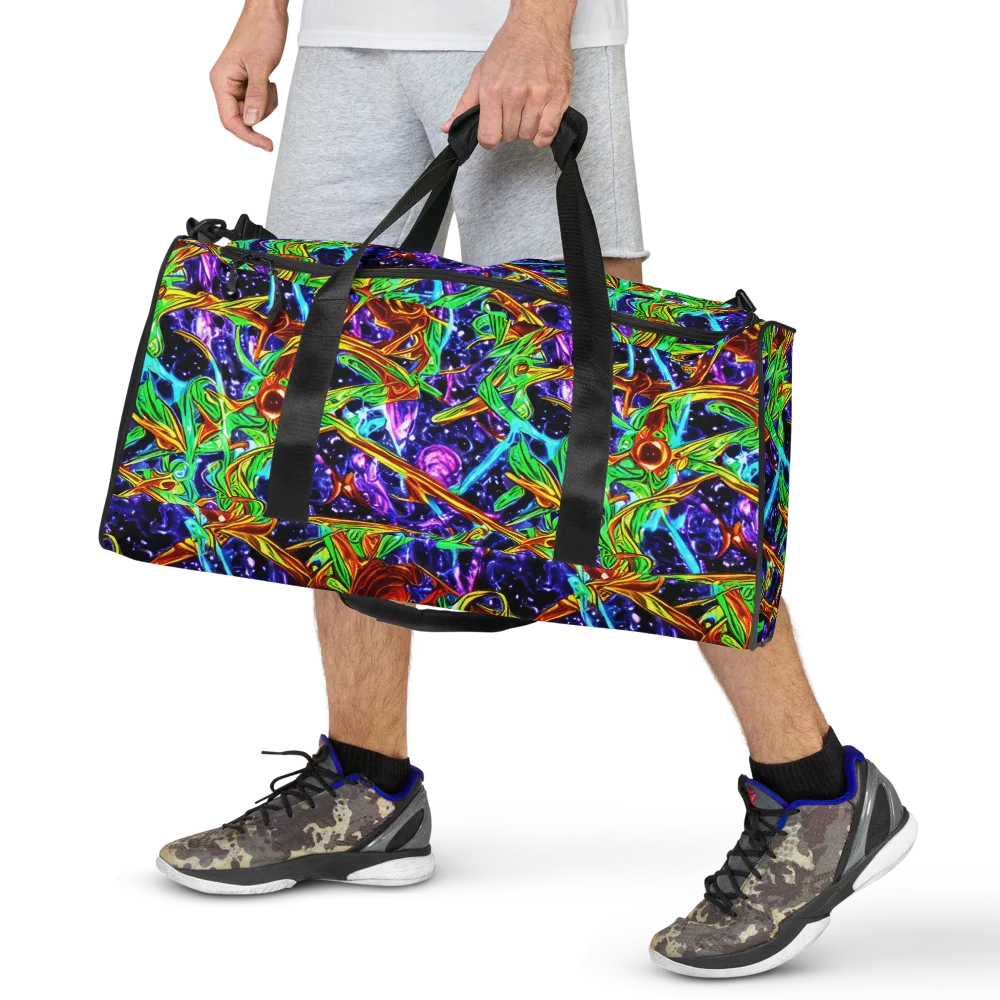 Neon Jungle Orbit on Duffle Bag — Front