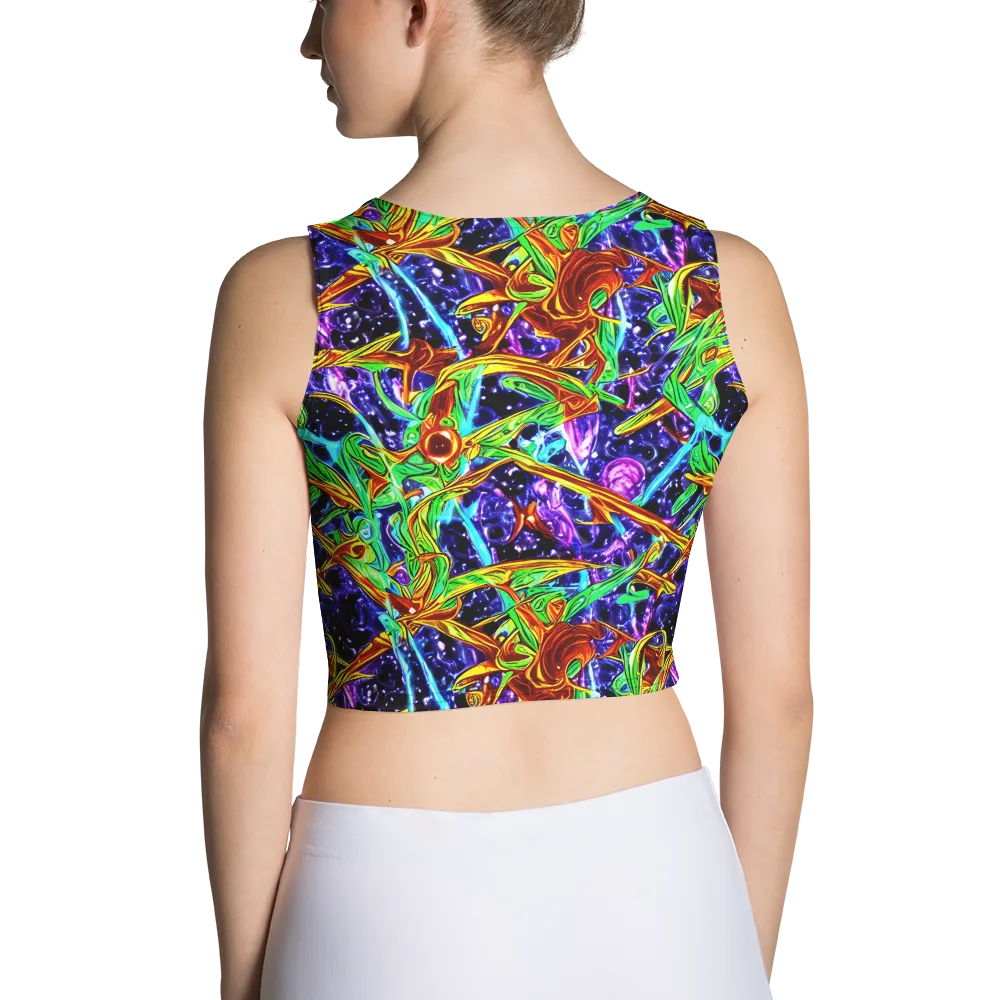 Neon Jungle Orbit on Crop Top — Back