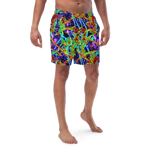 Neon Jungle Orbit on a Swim Trunks