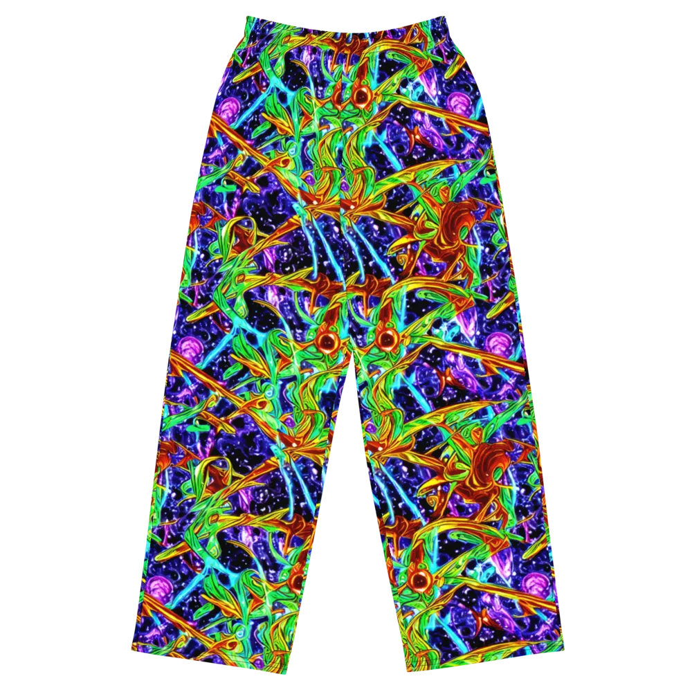 Neon Jungle Orbit on Wide-Leg Pants — Front