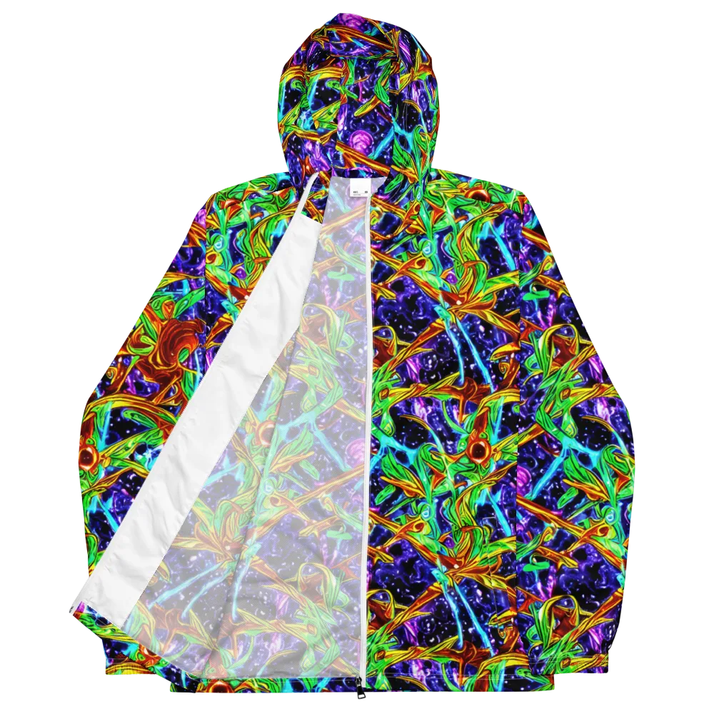 Neon Jungle Orbit on Men's Windbreaker — Front