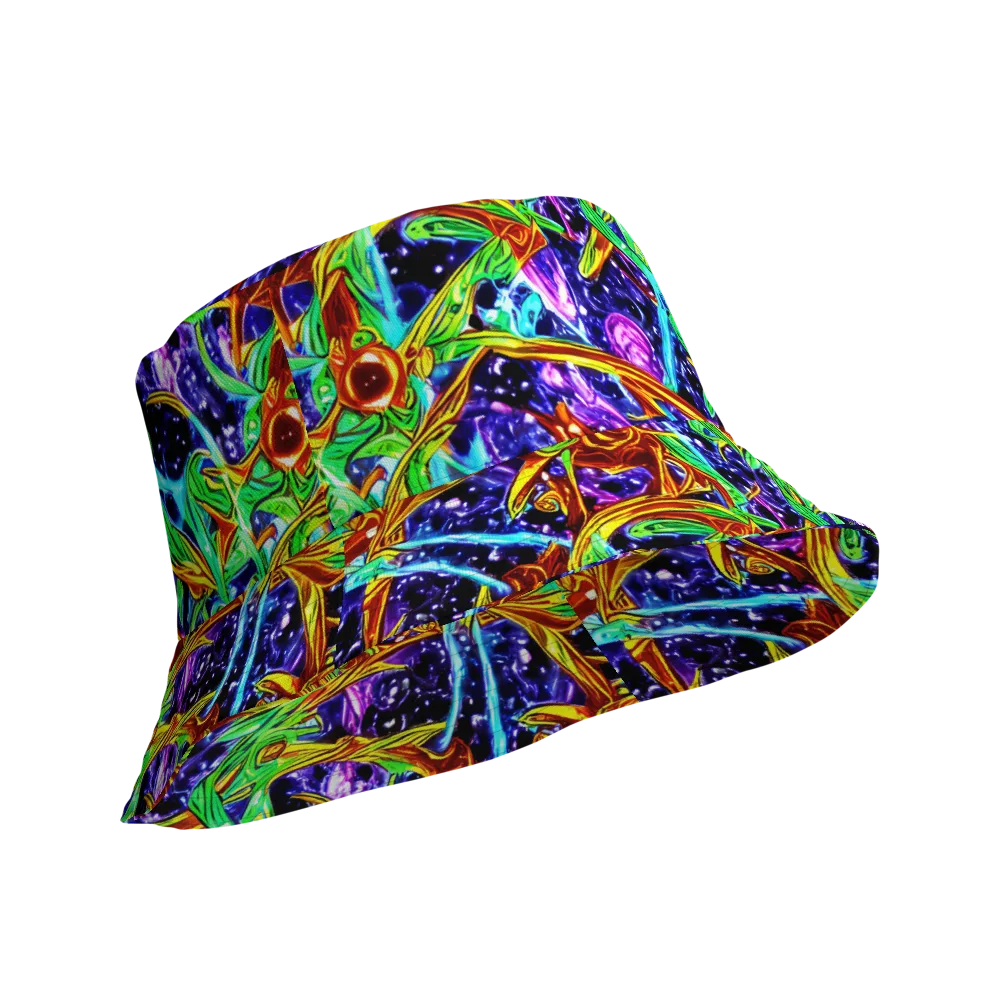 Neon Jungle Orbit on Reversible Bucket Hat — Product details Outside