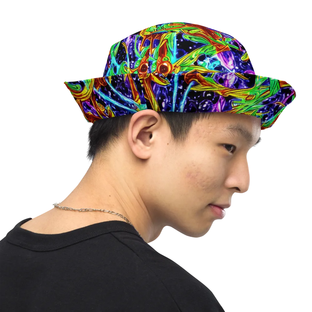 Neon Jungle Orbit on Reversible Bucket Hat — Right Outside