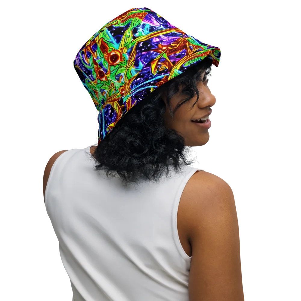 Neon Jungle Orbit on Reversible Bucket Hat — Right Outside