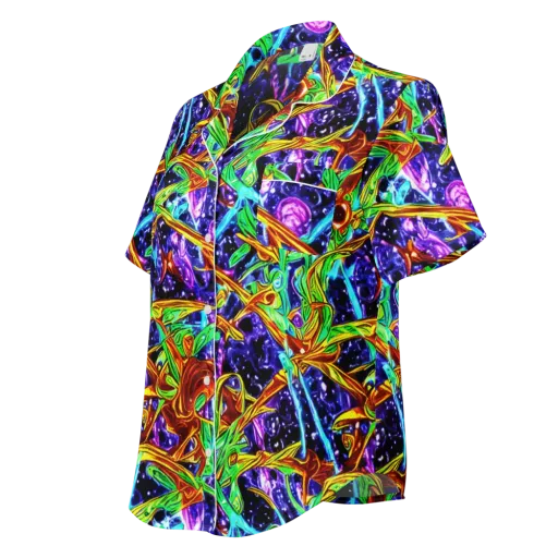 Neon Jungle Orbit on a Women's Short Sleeve Pajama Top