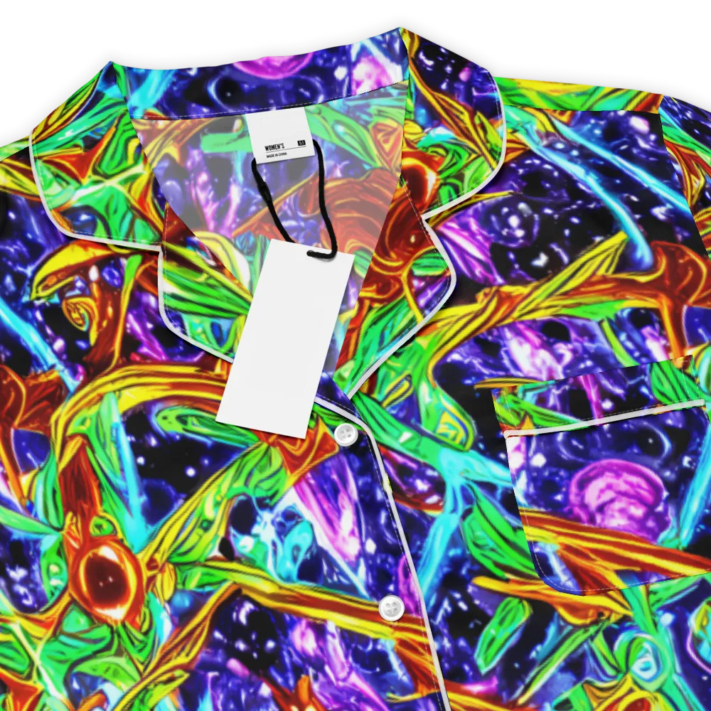 Neon Jungle Orbit on Women's Short Sleeve Pajama Top — Product details