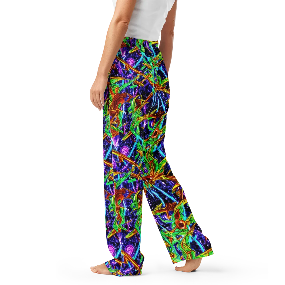 Neon Jungle Orbit on Women's Pajama Pants — Left