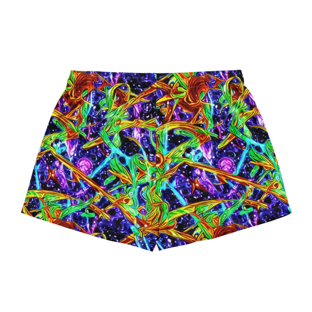 Neon Jungle Orbit on Women's Pajama Shorts — Back
