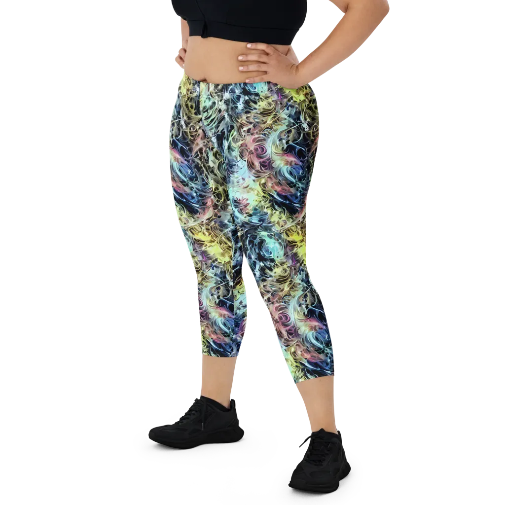 Chromatic Tempest on Capri Leggings — Front