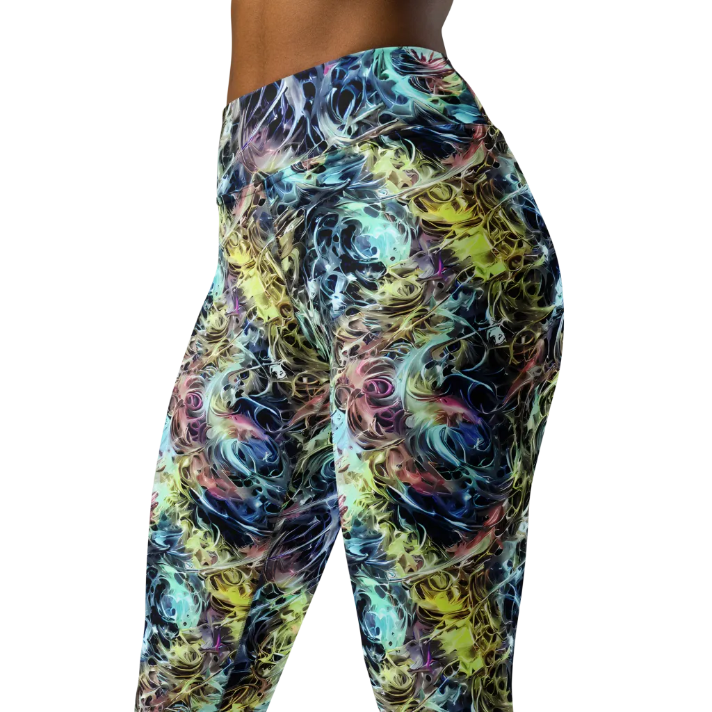Chromatic Tempest on Yoga Leggings — Left Front