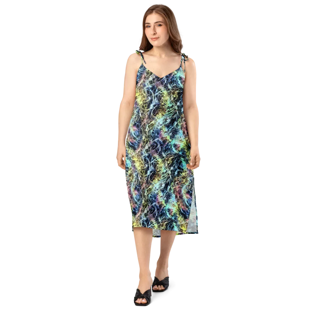 Chromatic Tempest on Slip Dress — Front