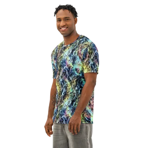 Chromatic Tempest on a Men's Cotton Crew Neck T-Shirt