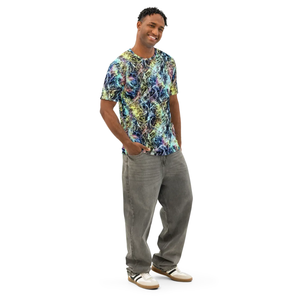 Chromatic Tempest on Men's Cotton Crew Neck T-Shirt — Right Front