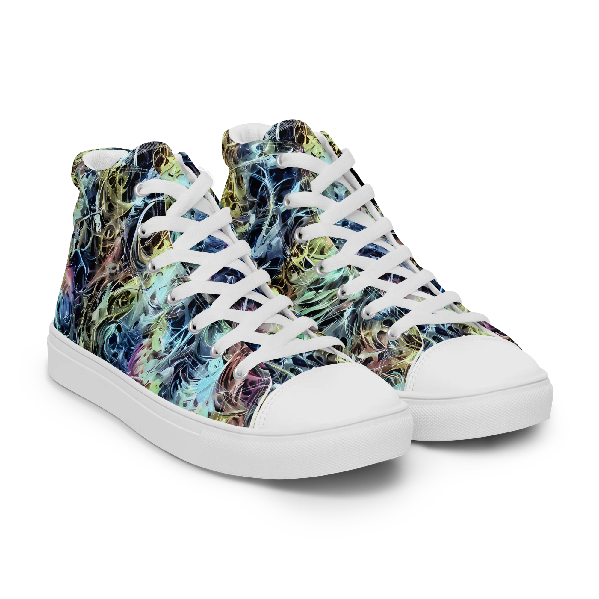 Chromatic Tempest on Men's High Top Canvas Shoes — Right Front