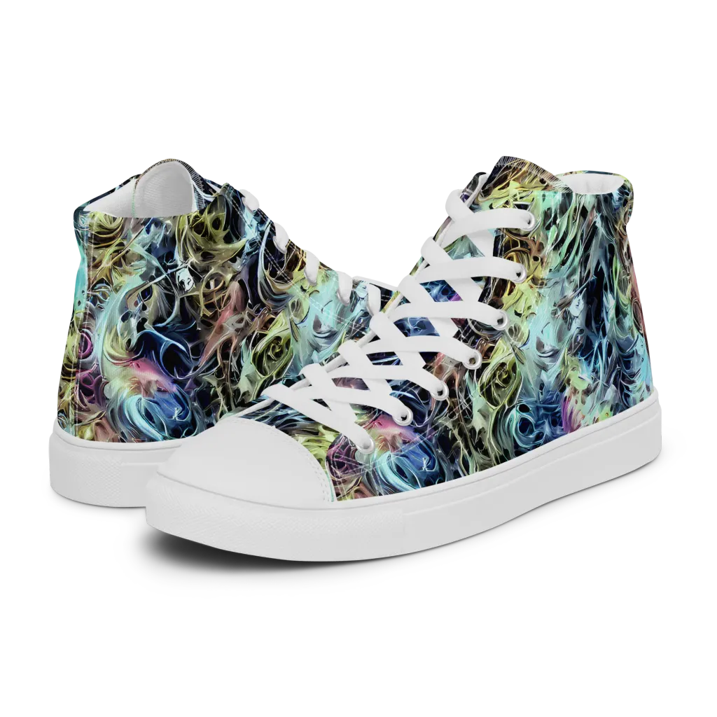 Chromatic Tempest on Men's High Top Canvas Shoes — Left