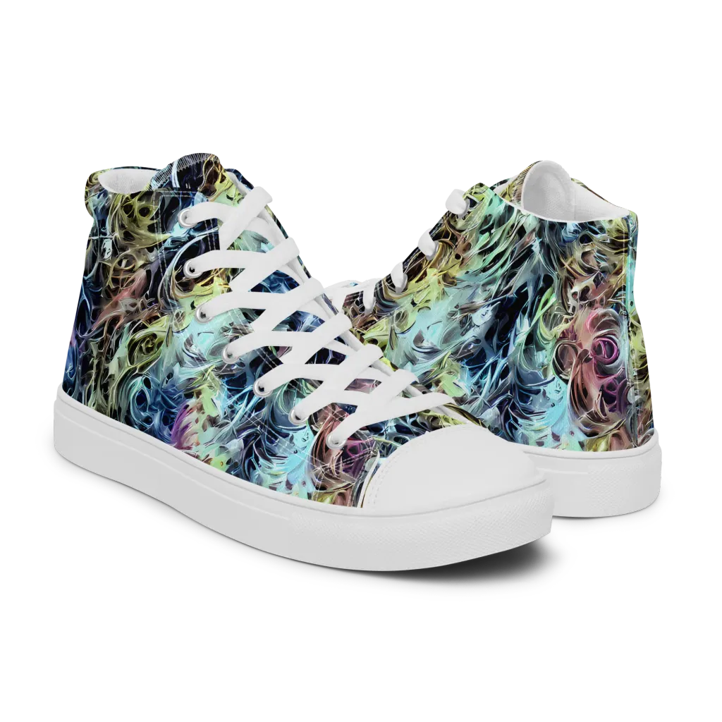 Chromatic Tempest on Men's High Top Canvas Shoes — Right