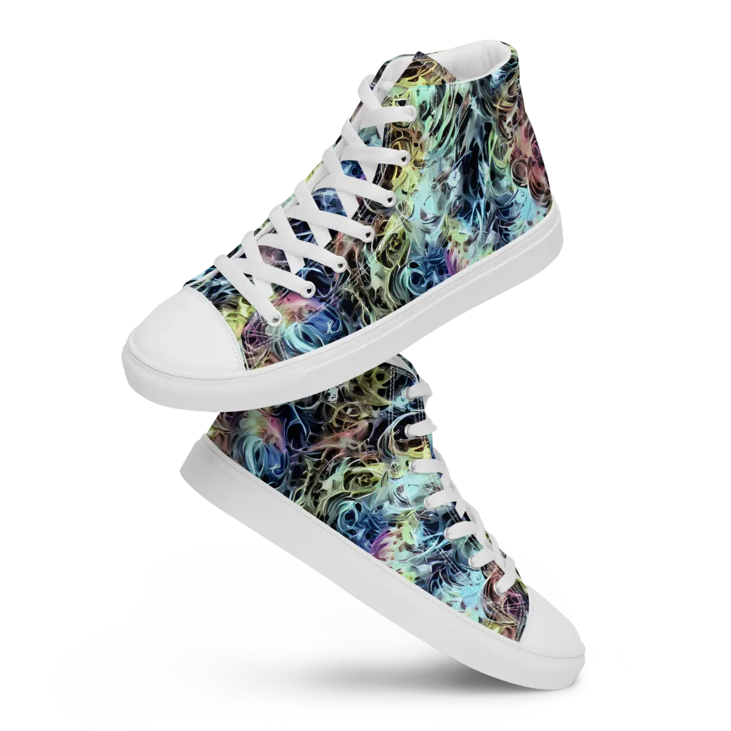 Chromatic Tempest on Men's High Top Canvas Shoes — Front