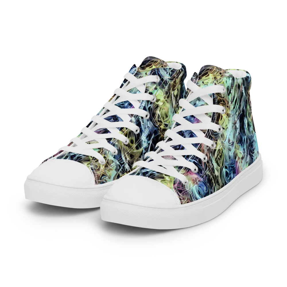 Chromatic Tempest on Women's High Top Canvas Shoes — Left Front