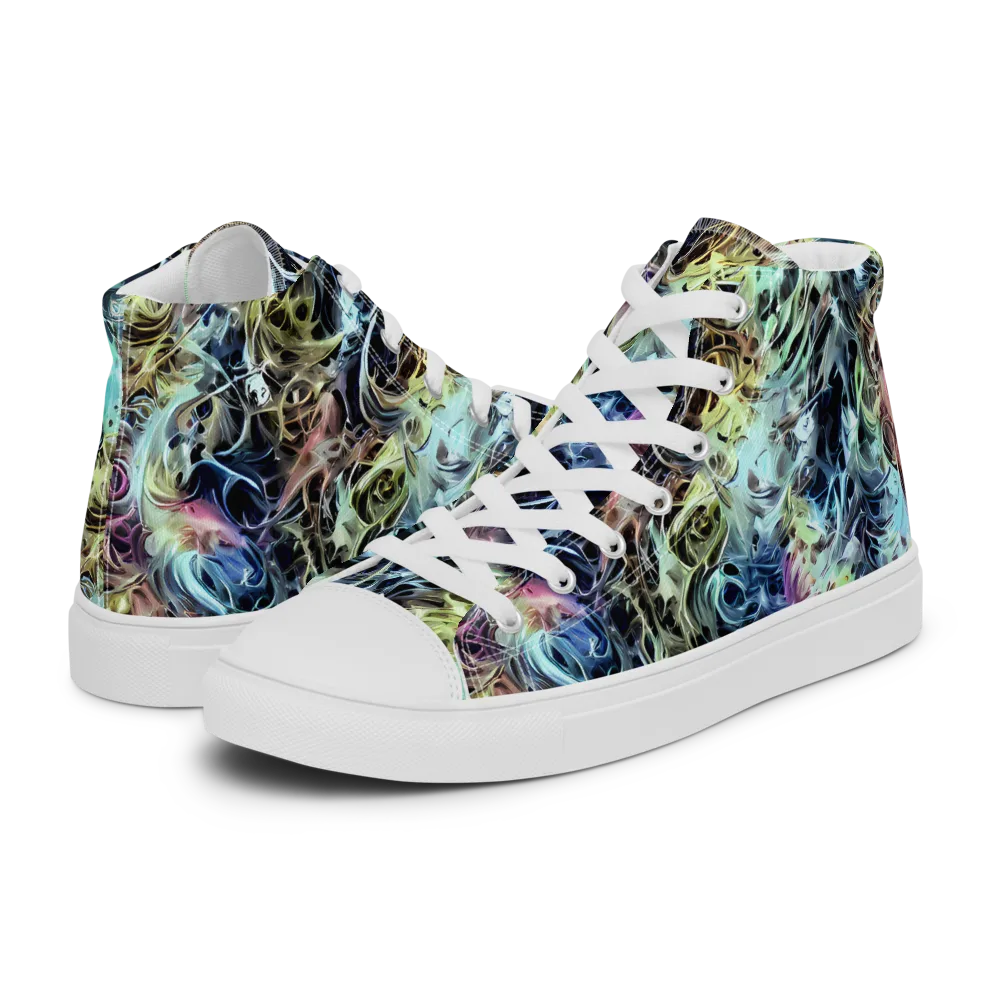 Chromatic Tempest on Women's High Top Canvas Shoes — Left