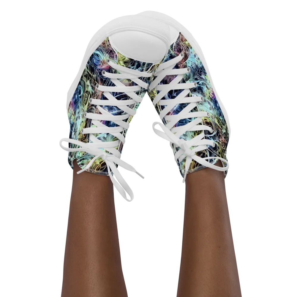 Chromatic Tempest on Women's High Top Canvas Shoes — Front