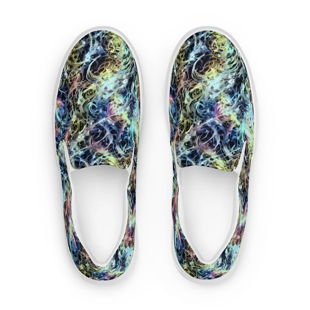 Chromatic Tempest on Men's Slip-On Canvas Shoes — Front