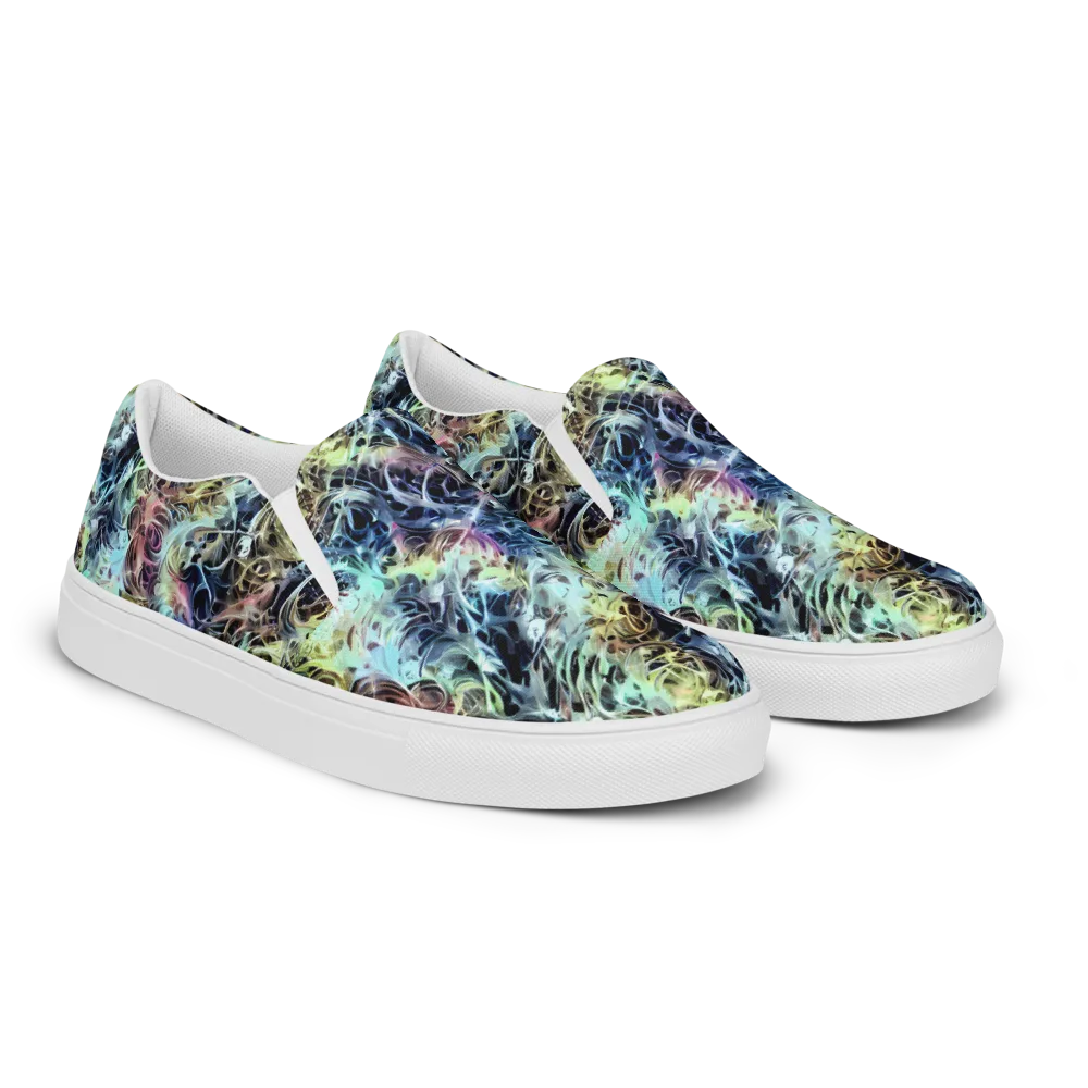 Chromatic Tempest on Men's Slip-On Canvas Shoes — Right Front