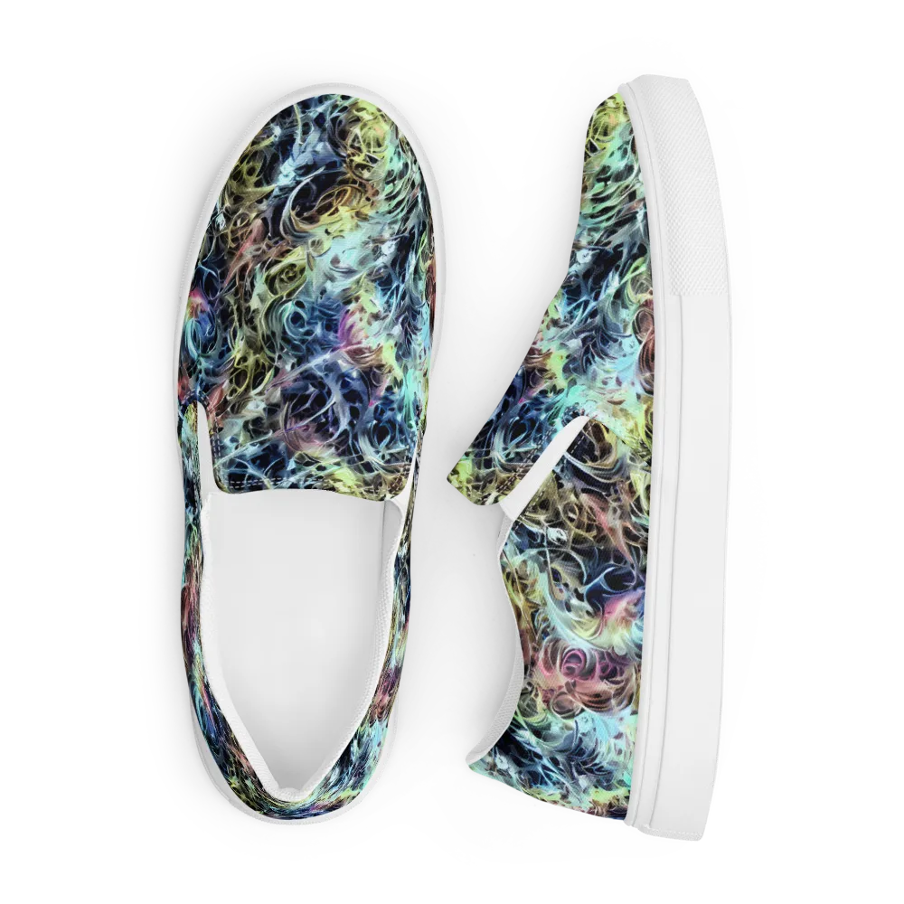 Chromatic Tempest on Men's Slip-On Canvas Shoes — Front