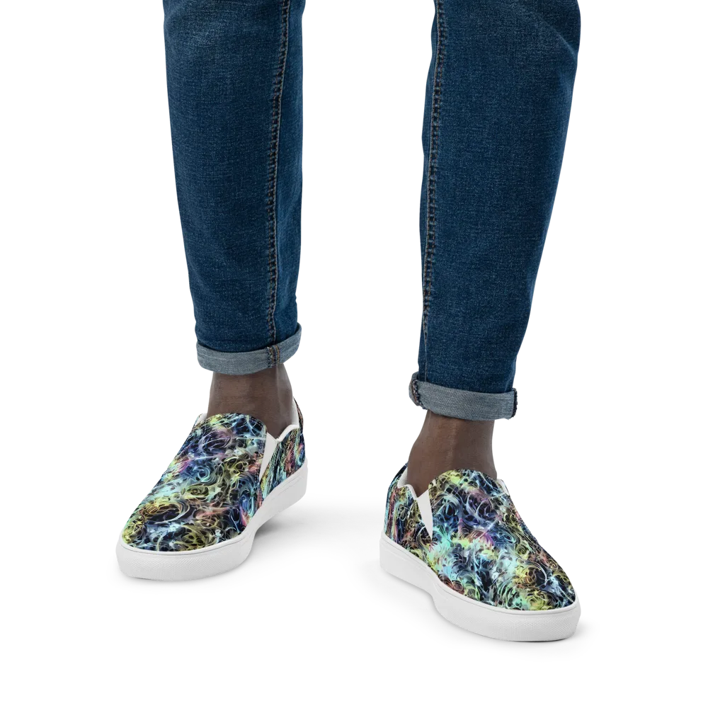 Chromatic Tempest on Men's Slip-On Canvas Shoes — Front