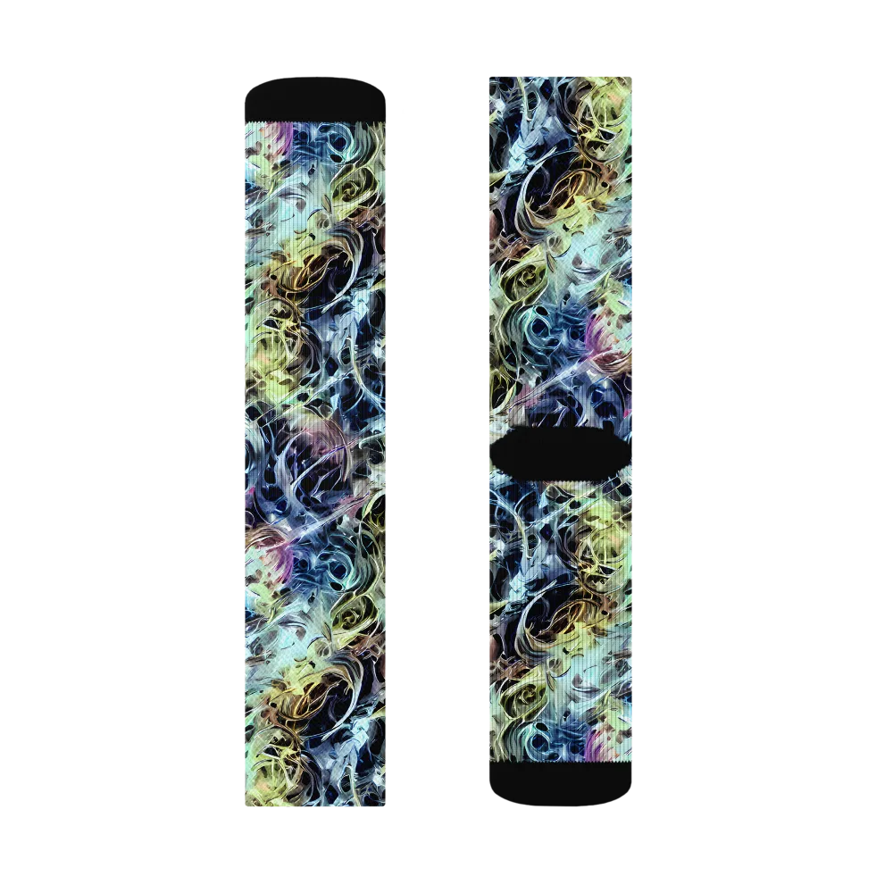 Chromatic Tempest on Socks — Left Sock