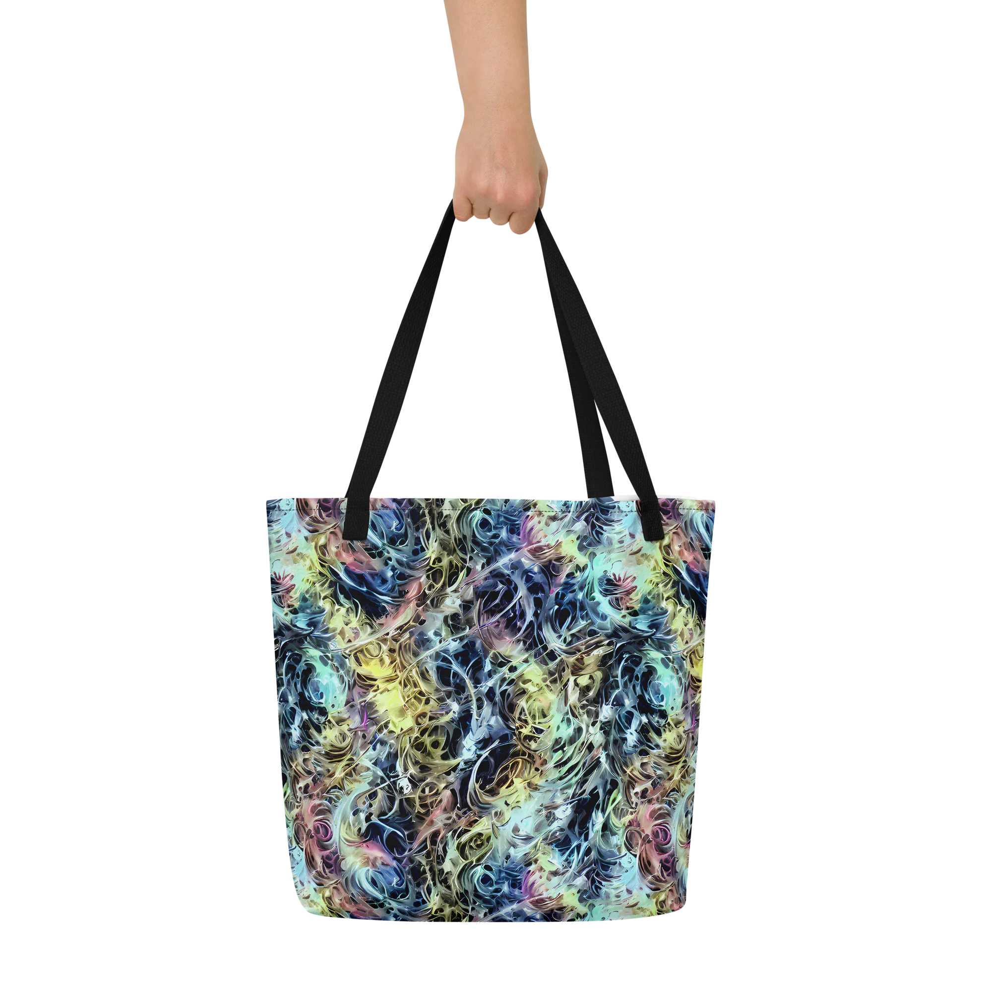 Chromatic Tempest on Large Tote Bag W/ Pocket — Front