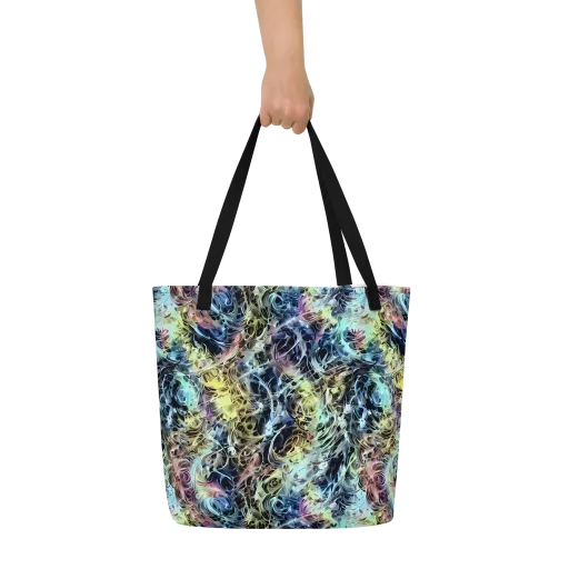 Chromatic Tempest on a Large Tote Bag W/ Pocket