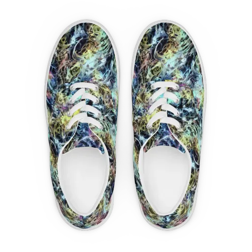 Chromatic Tempest on a Men's Lace-Up Canvas Shoes
