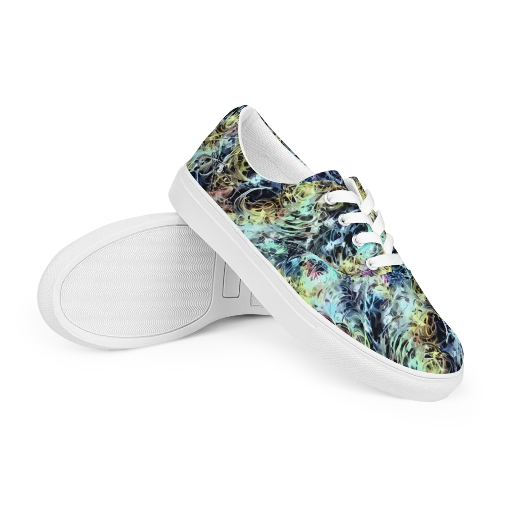Chromatic Tempest on Men's Lace-Up Canvas Shoes — Right Front