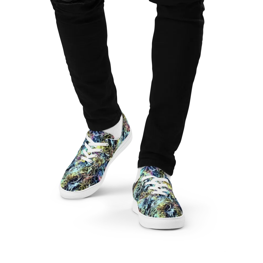 Chromatic Tempest on Men's Lace-Up Canvas Shoes — Front