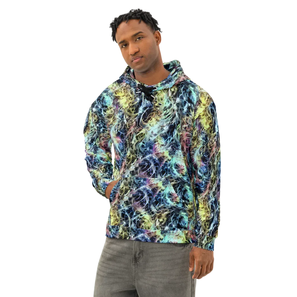 Chromatic Tempest on Cotton Hoodie — Left Front