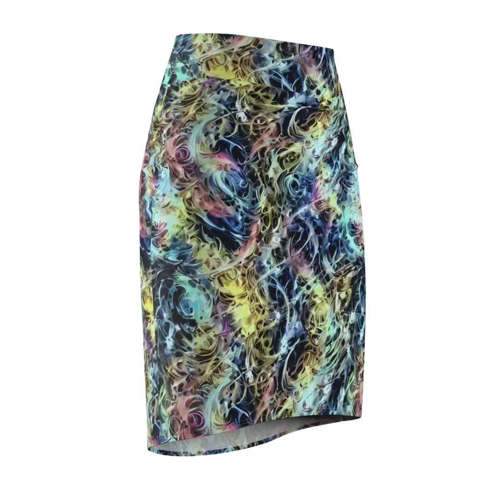 Chromatic Tempest on Pencil Skirt — Front Side