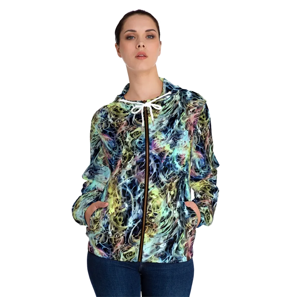 Chromatic Tempest on Women's Full-Zip Hoodie — Front On Person