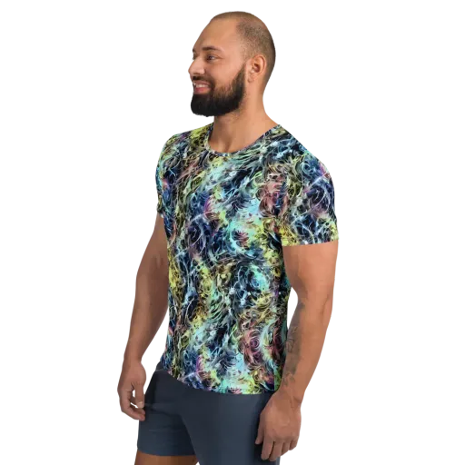 Chromatic Tempest on a Men's Athletic T-Shirt