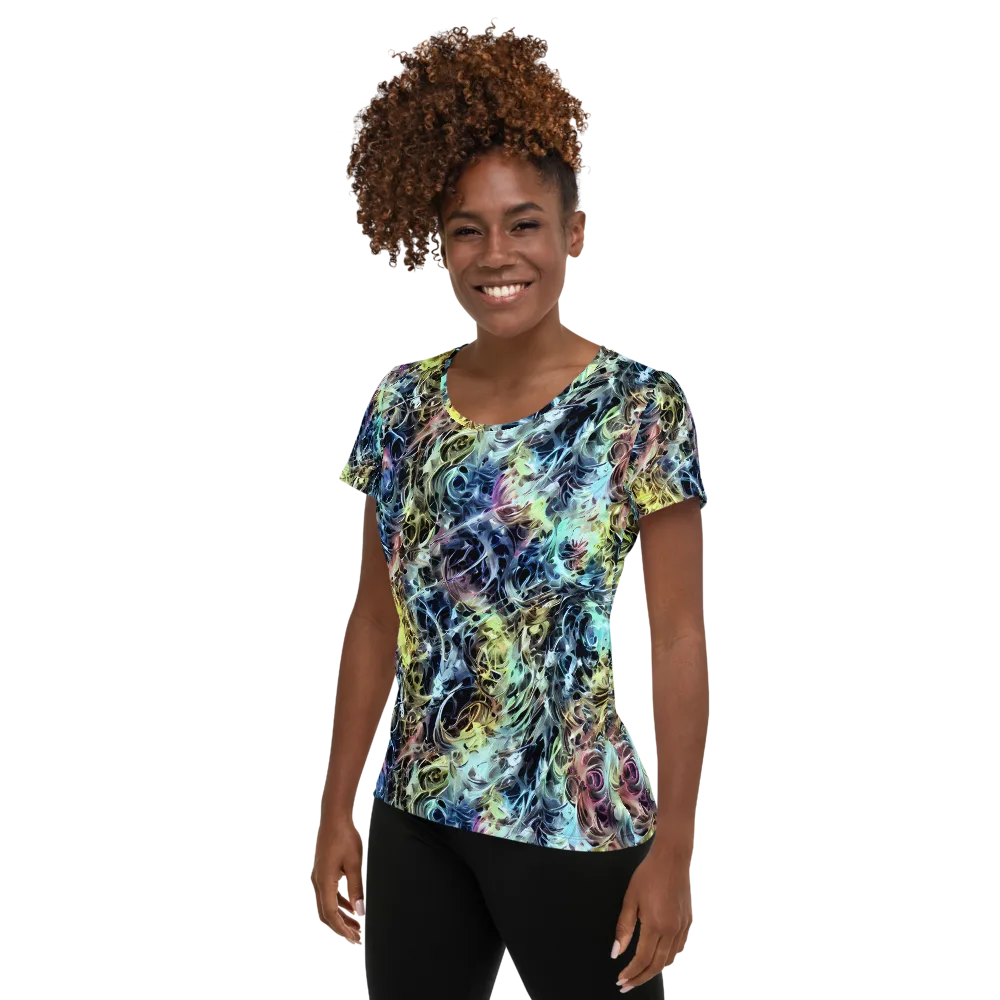 Chromatic Tempest on Women's Athletic T-Shirt — Left