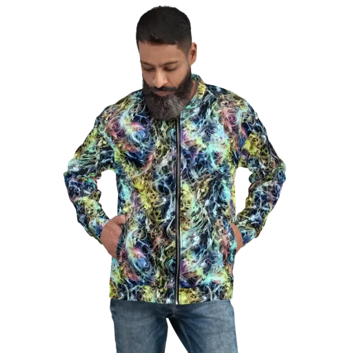 Chromatic Tempest on a Bomber Jacket
