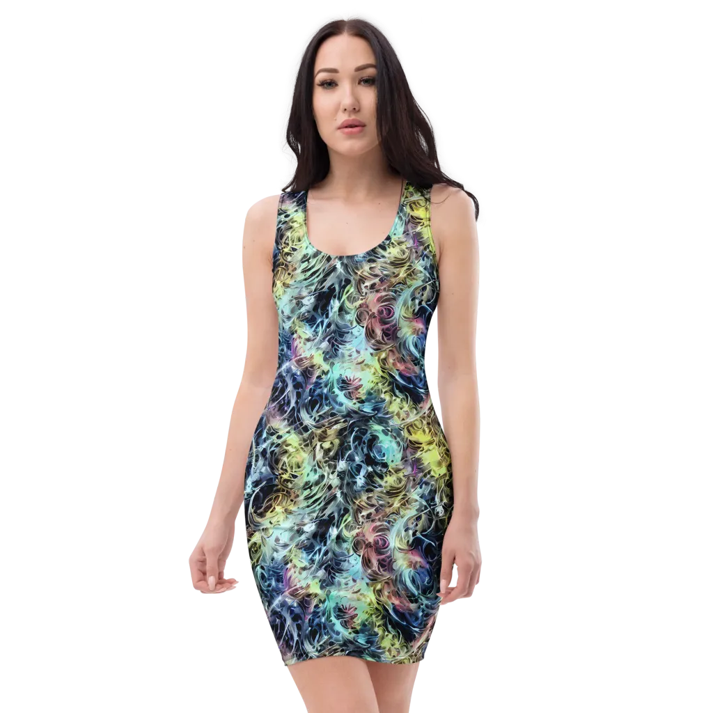 Chromatic Tempest on Bodycon Dress — Front
