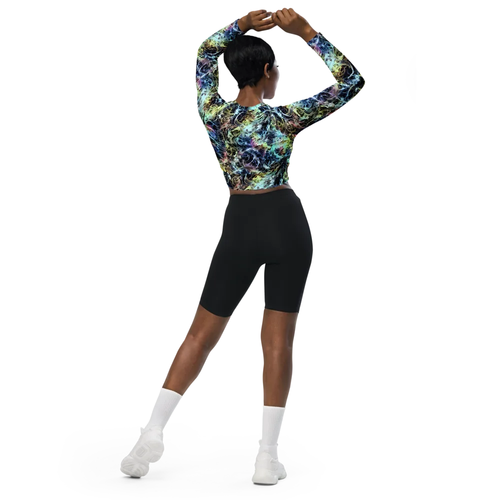 Chromatic Tempest on Long Sleeve Crop Top — Back