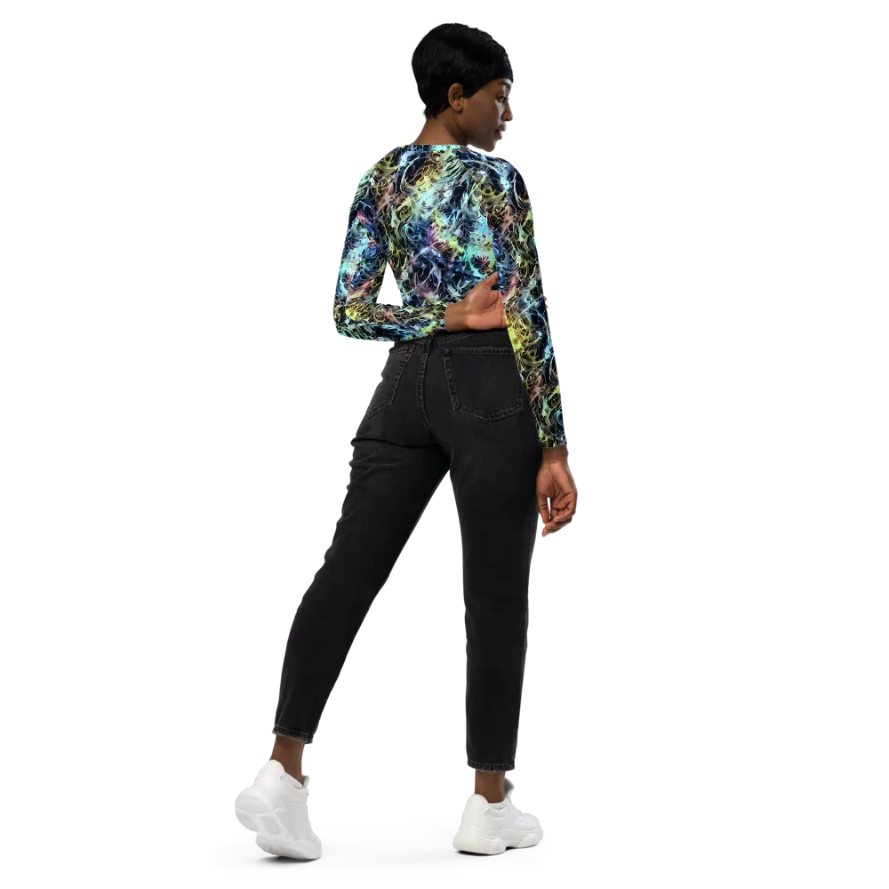 Chromatic Tempest on Long Sleeve Crop Top — Right Back