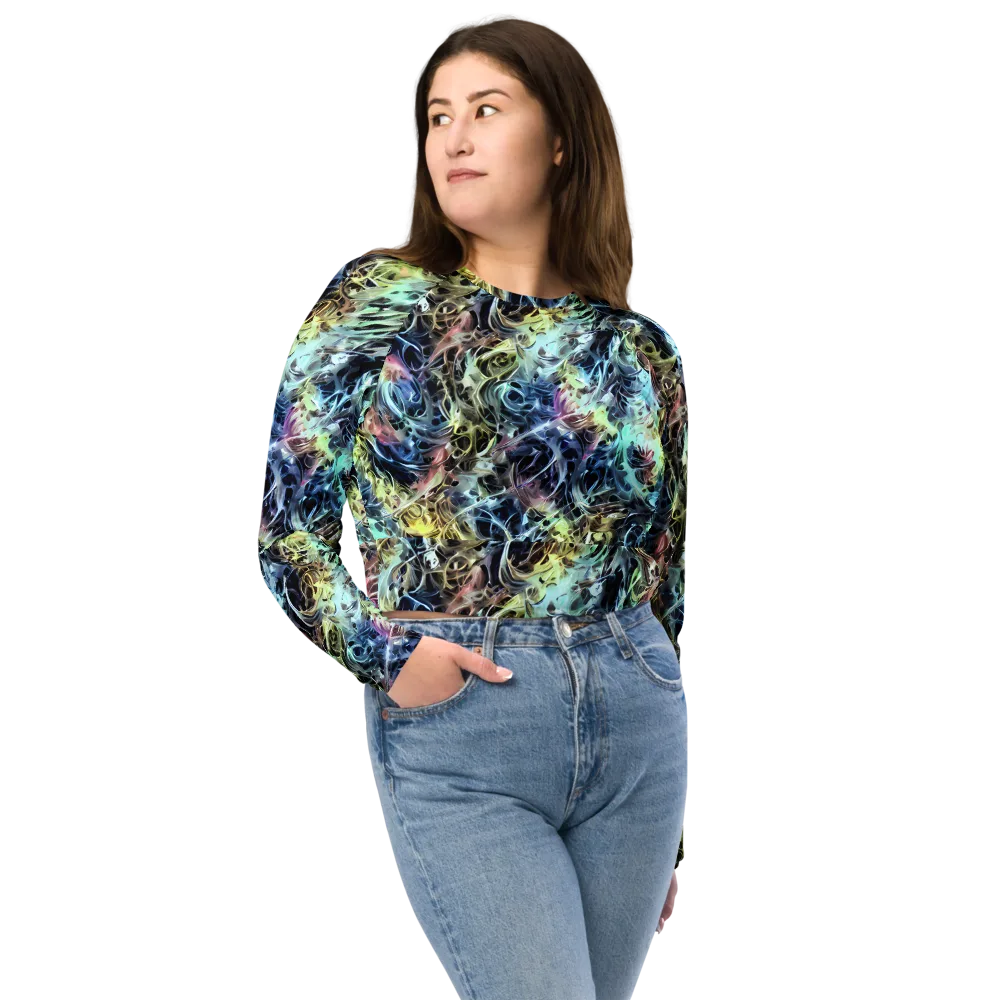 Chromatic Tempest on Long Sleeve Crop Top — Front