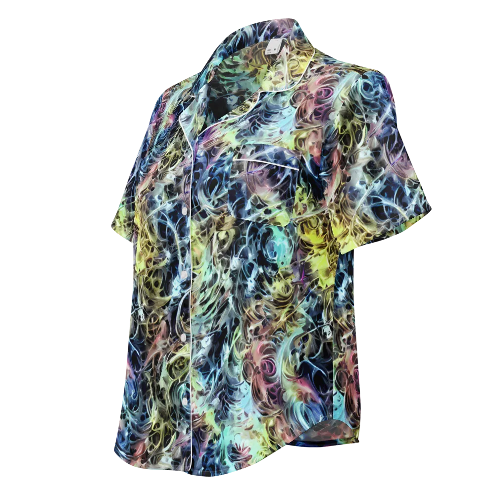 Chromatic Tempest on Women's Short Sleeve Pajama Top — Left Front